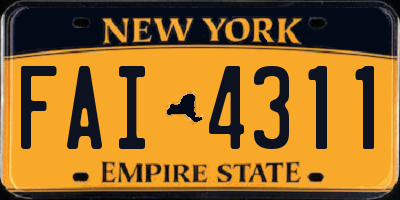 NY license plate FAI4311