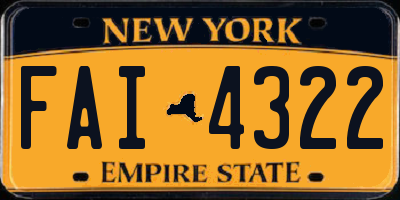 NY license plate FAI4322