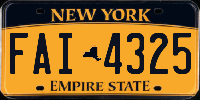 NY license plate FAI4325