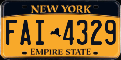 NY license plate FAI4329