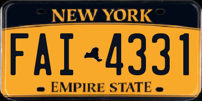 NY license plate FAI4331