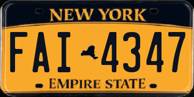 NY license plate FAI4347