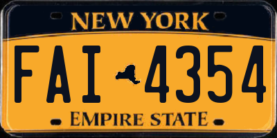 NY license plate FAI4354