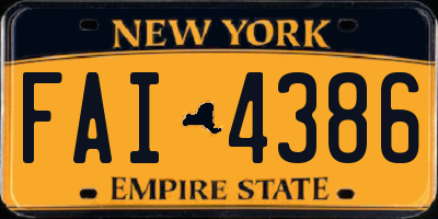 NY license plate FAI4386
