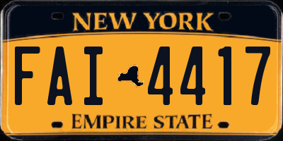 NY license plate FAI4417