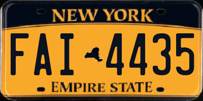 NY license plate FAI4435