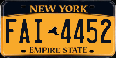 NY license plate FAI4452