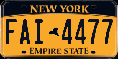 NY license plate FAI4477