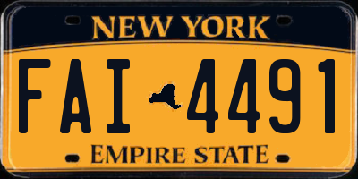 NY license plate FAI4491