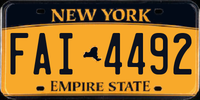 NY license plate FAI4492