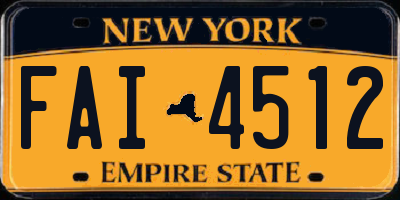 NY license plate FAI4512