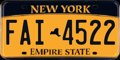 NY license plate FAI4522
