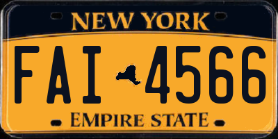 NY license plate FAI4566