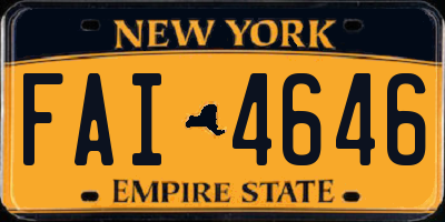 NY license plate FAI4646