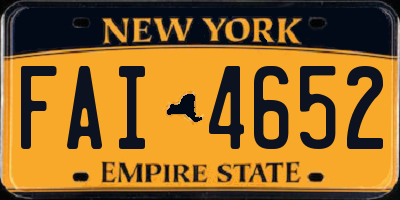 NY license plate FAI4652