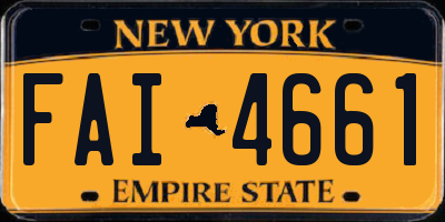 NY license plate FAI4661