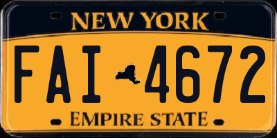 NY license plate FAI4672