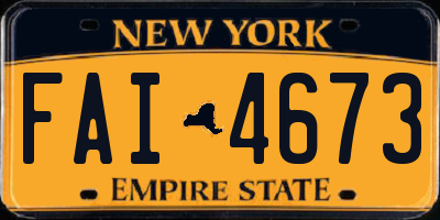 NY license plate FAI4673