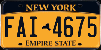 NY license plate FAI4675
