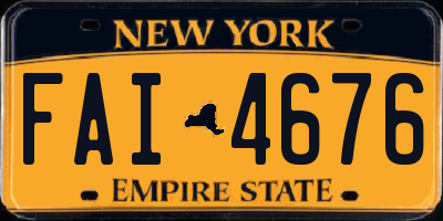 NY license plate FAI4676