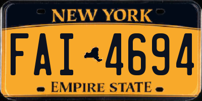 NY license plate FAI4694