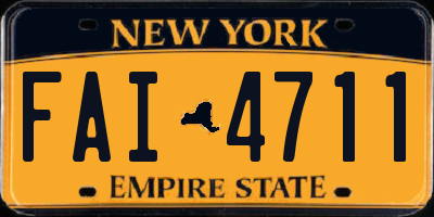 NY license plate FAI4711