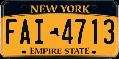 NY license plate FAI4713