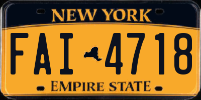 NY license plate FAI4718