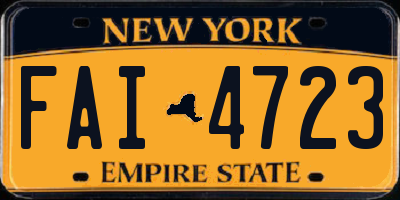 NY license plate FAI4723