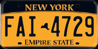 NY license plate FAI4729