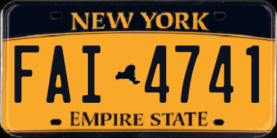NY license plate FAI4741