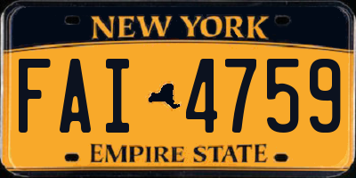 NY license plate FAI4759