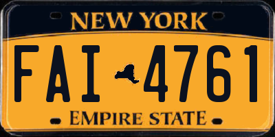 NY license plate FAI4761