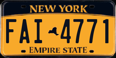 NY license plate FAI4771
