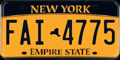 NY license plate FAI4775