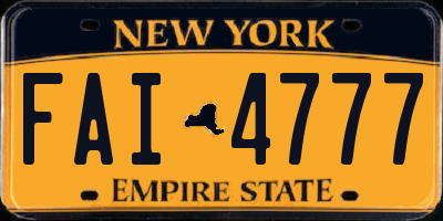 NY license plate FAI4777