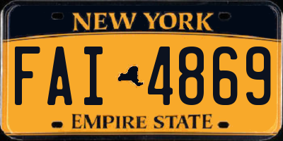 NY license plate FAI4869