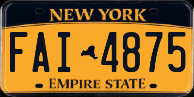 NY license plate FAI4875