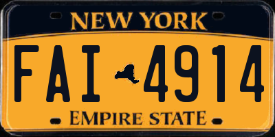 NY license plate FAI4914