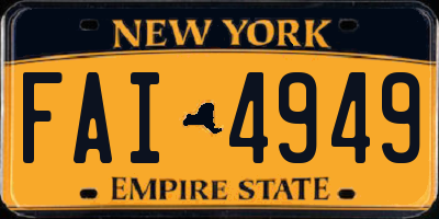 NY license plate FAI4949