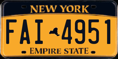 NY license plate FAI4951