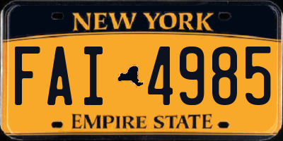 NY license plate FAI4985