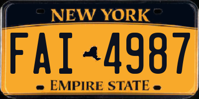 NY license plate FAI4987