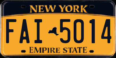 NY license plate FAI5014
