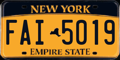 NY license plate FAI5019
