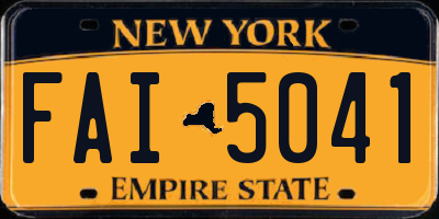 NY license plate FAI5041