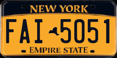 NY license plate FAI5051