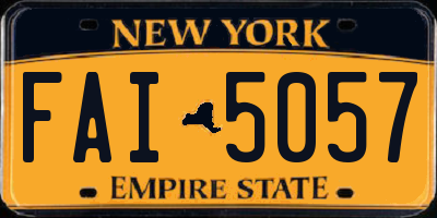 NY license plate FAI5057