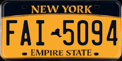 NY license plate FAI5094