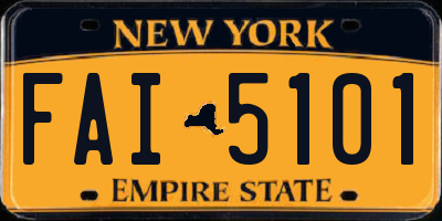 NY license plate FAI5101